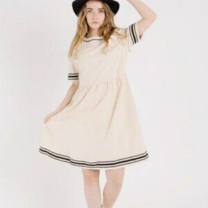 Piper & Scoot Aniston Dress | Cream & Black Mod Mini | Size Small